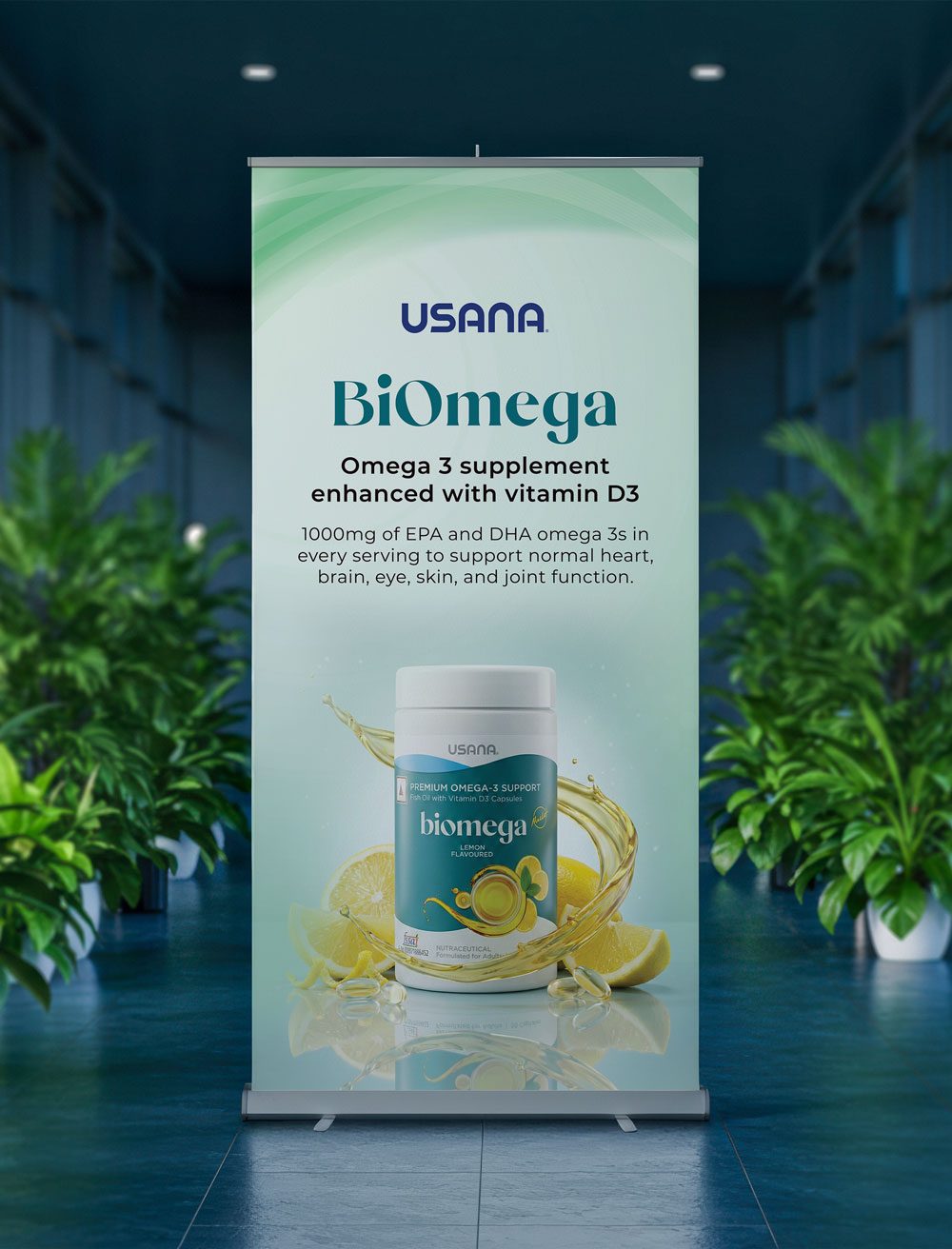 USANA BiOmega event standee